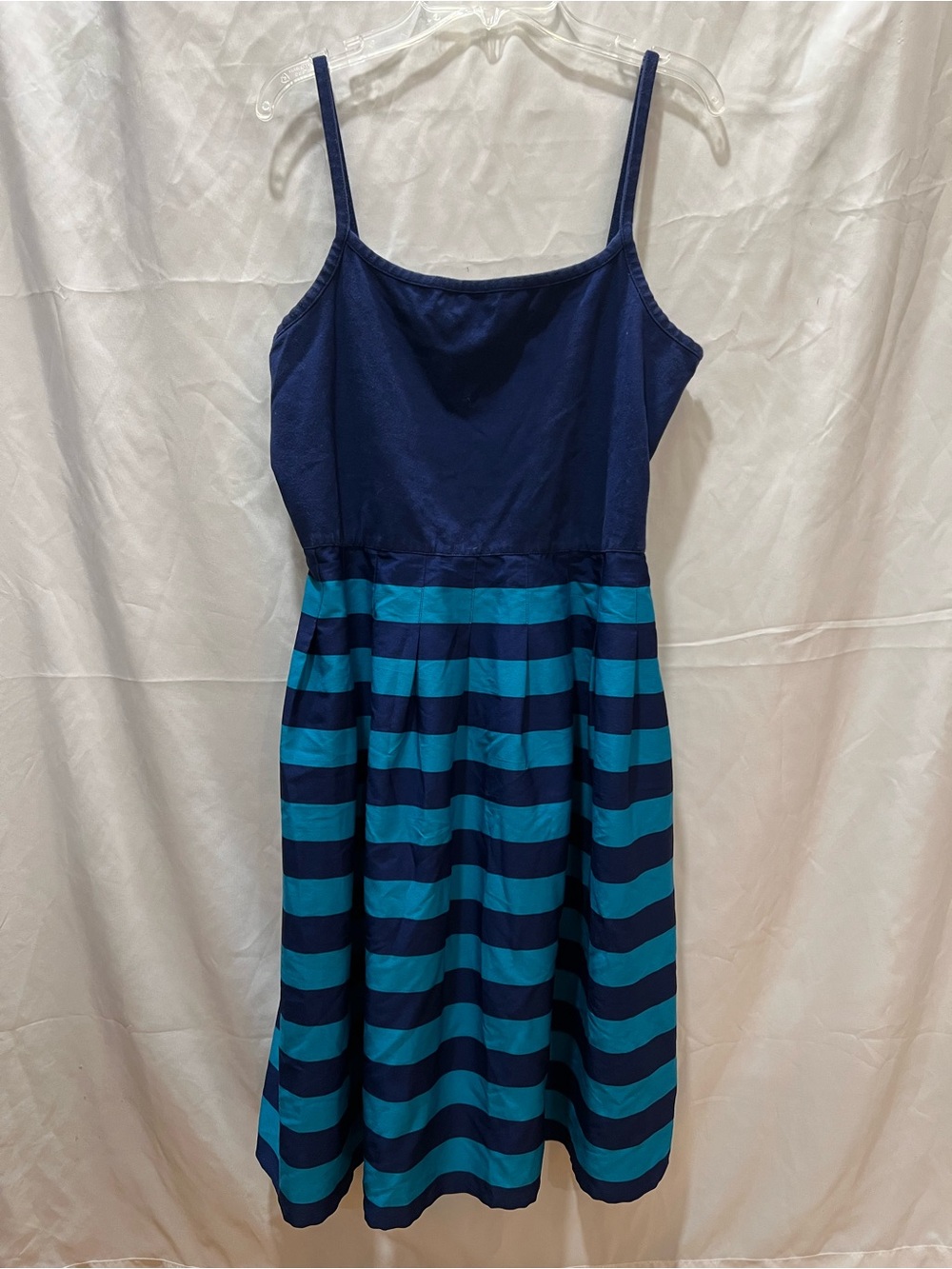 Tommy Hilfiger Navy and Teal Striped Mini Dress